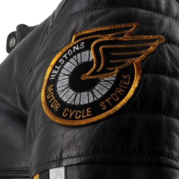 Helstons Vulcan Pelle Rag Nero Jaune