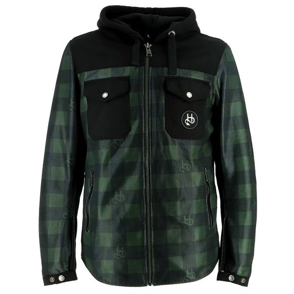 Giacche moto Helstons Wood Air Black Green