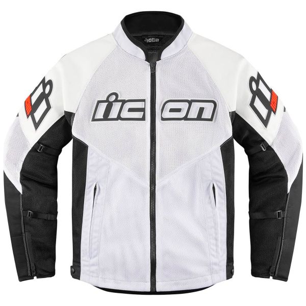Giacche moto ICON Mesh AF Leather White
