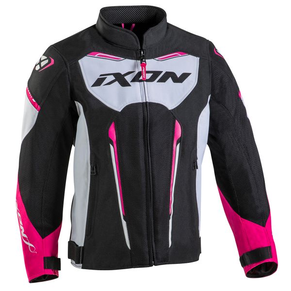 Giacche moto Ixon Striker Air K L Black White Fuchsia