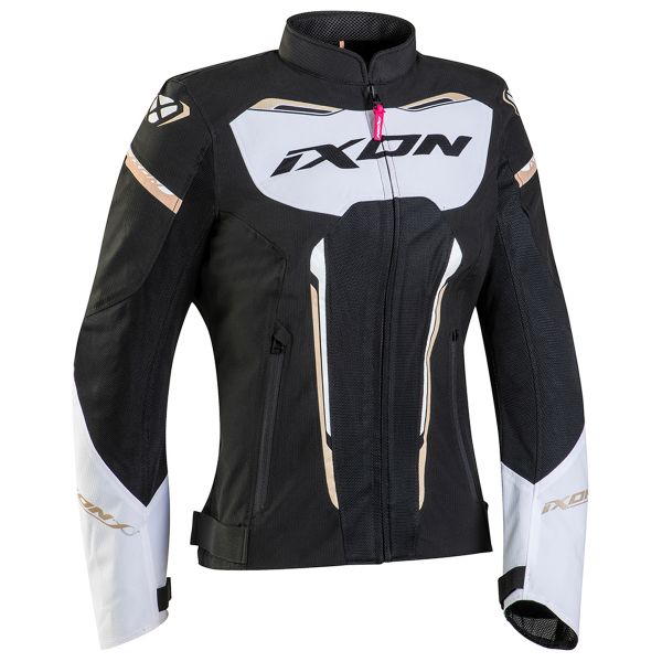 Giacche moto Ixon Striker Air LD Black White Gold