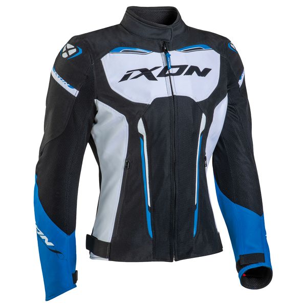 Giacche moto Ixon Striker Air WPL Black White Blue