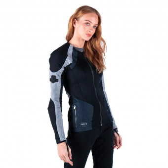 Giacche moto Knox Urbane Pro MK2 Woman Black Grey Denim