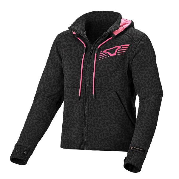 Giacche moto Macna District Hoodie Lady Black Print