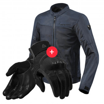 Giacche moto REV'IT Eclipse Dark Blue + Mosca Black