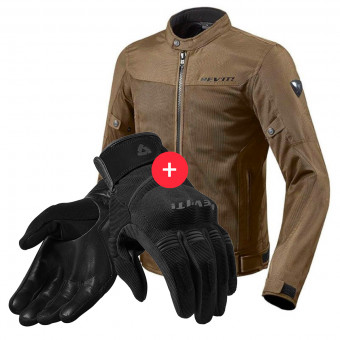 Giacche moto REV'IT Eclipse Brown + Mosca Black