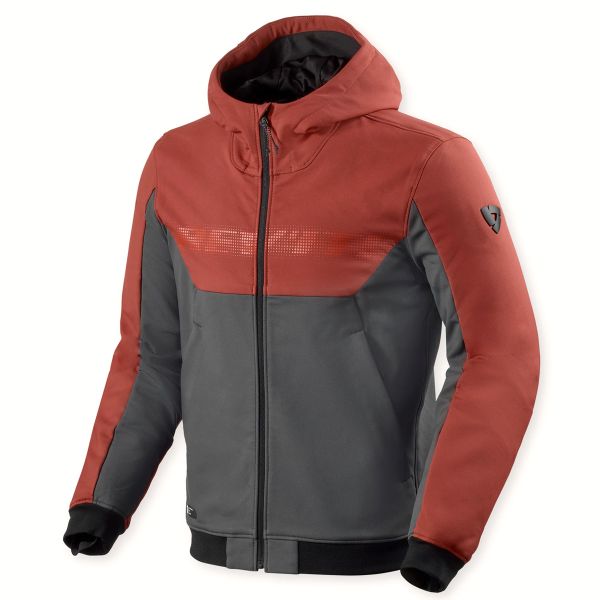 Giacche moto REV'IT Hoodie Parabolica 2 Burgundy Red Grey