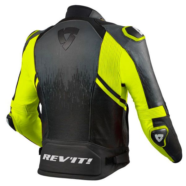 Revit Quantum Giacca in pelle motociclistica Nero/Neon/Giallo Revit Quantum Giacca in pelle motociclistica Nero/Neon/Giallo