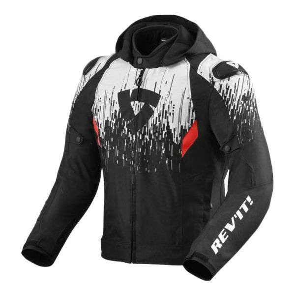Giacche moto REV'IT Quantum 2 H2O Nero Bianco