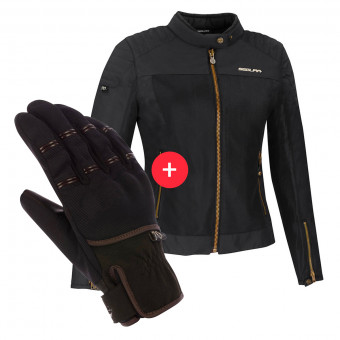 Giacche moto Segura Lady Oskar Black + Maverick Black Brown