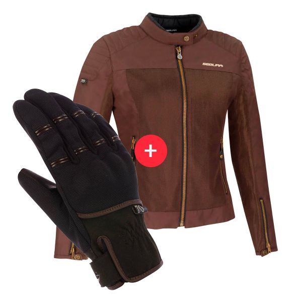 Giacche moto Segura Lady Oskar Brown + Maverick Brown Black