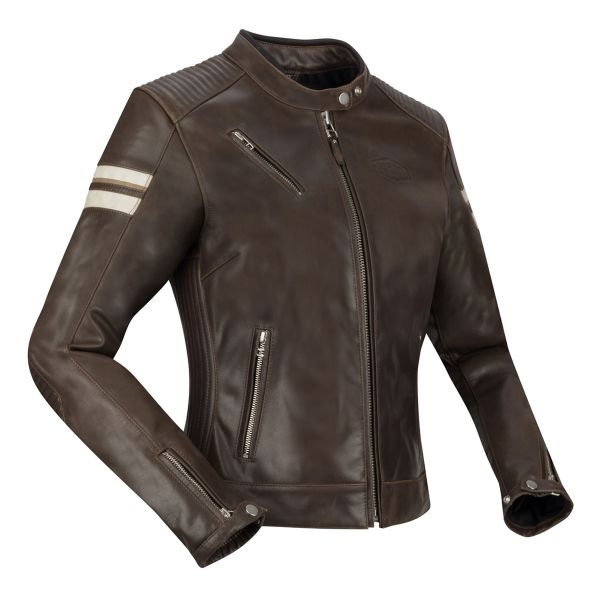 Giacche moto Segura Lady Romeo Brown White