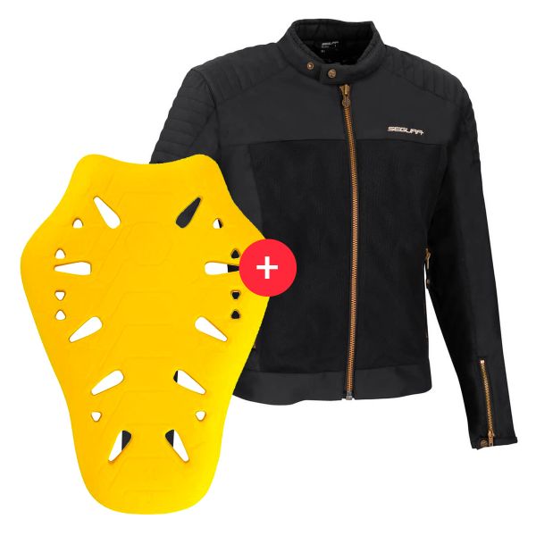 Giacche moto Segura Oskar Black + Flex Omega Paraschiena Level 2