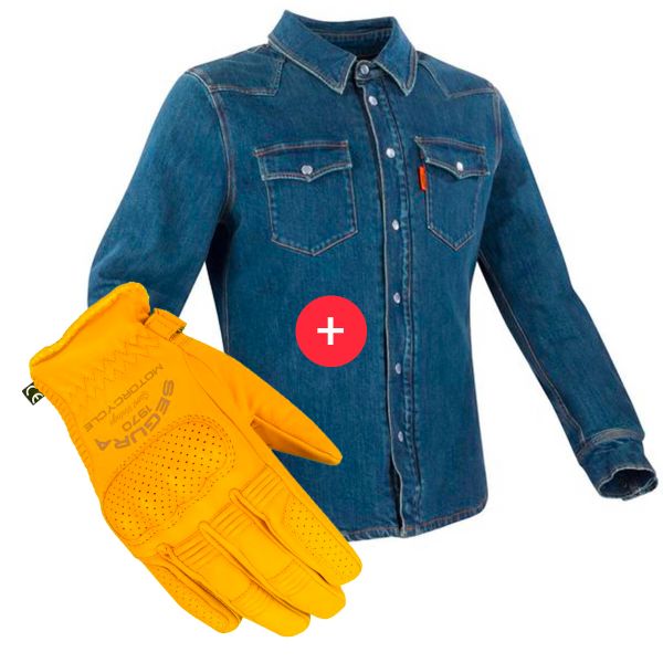 Giacche moto Segura Terence Blue + Cassidy Beige