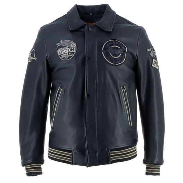 Giacche moto Von Dutch Brooklyn Leather Wash Nero
