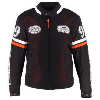 Giacche moto Von Dutch California Air Mesh Nero Arancione Bianco Giacche moto Von Dutch California Air Mesh Nero Arancione Bianco
