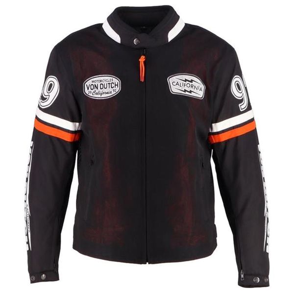 Giacche moto Von Dutch California Air Mesh Nero Arancione Bianco