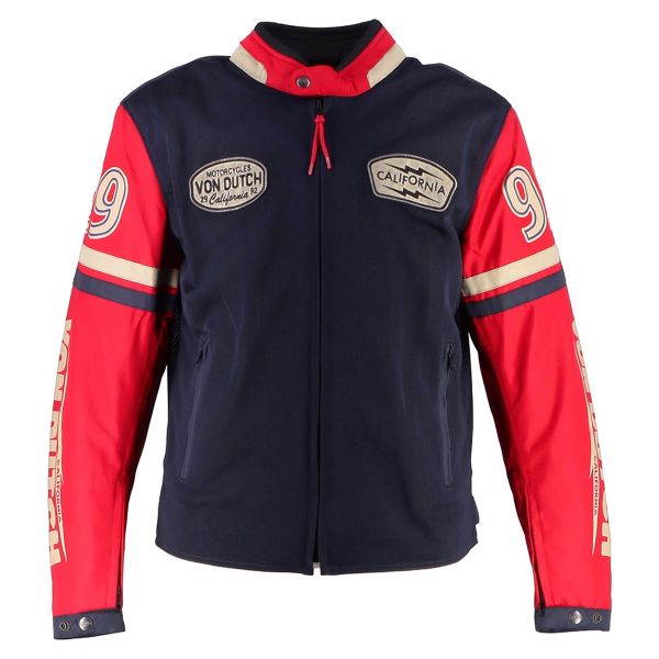 Giacche moto Von Dutch California Air Mesh Blu Rosso Beige