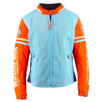 Giacche moto Von Dutch California Girl Air Mesh Blu Sky Arancione Beige
