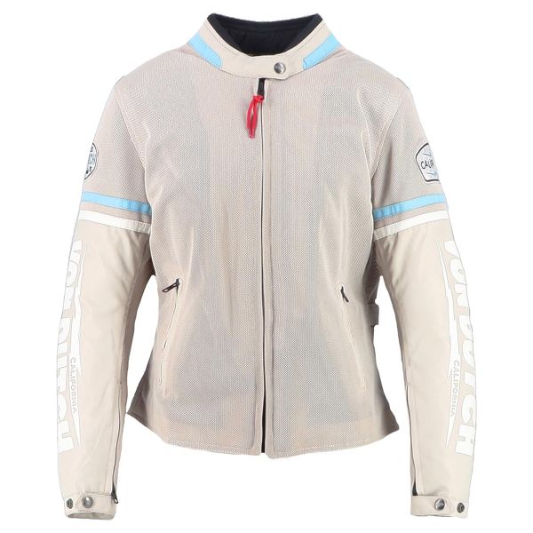 Giacche moto Von Dutch California Girl Air Mesh Argento Blu Cielo Bianco