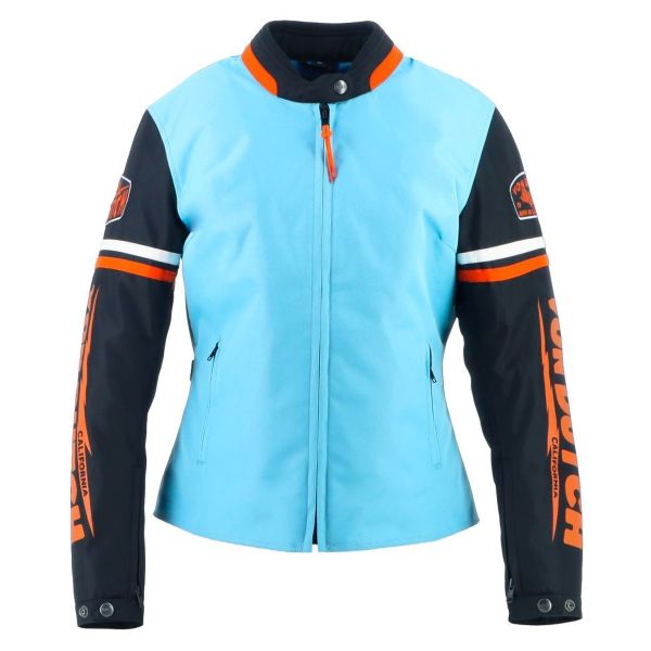 Giacche moto Von Dutch California Girl Cielo blu Nero Bianco Arancione