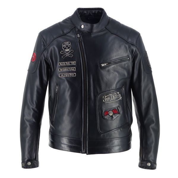Giacche moto Von Dutch Coliseum Leather Rag Black