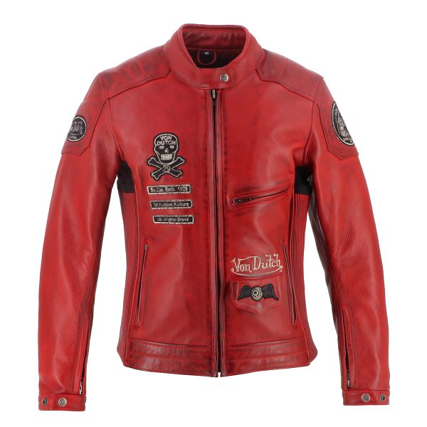 Giacche moto Von Dutch Pretty Leather Soft Red