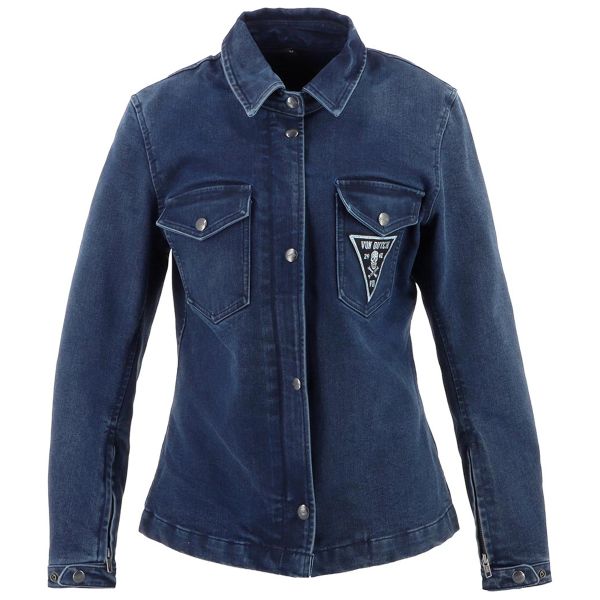 Giacche moto Von Dutch Pussycat Cotton Denim Blu Sporco