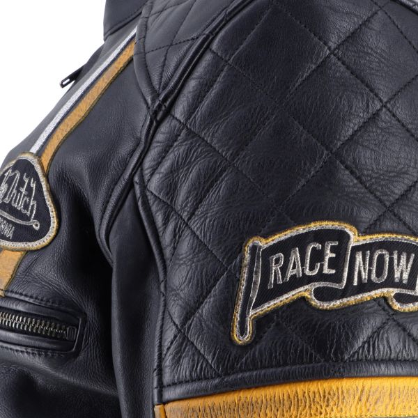 Von Dutch Race Now Leather Nero Bianco Giallo