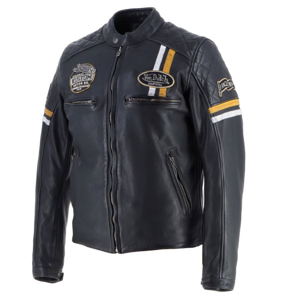 Von Dutch Race Now Leather Nero Bianco Giallo