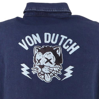 Von Dutch Stray Cat Coton Denim Blu Sporco