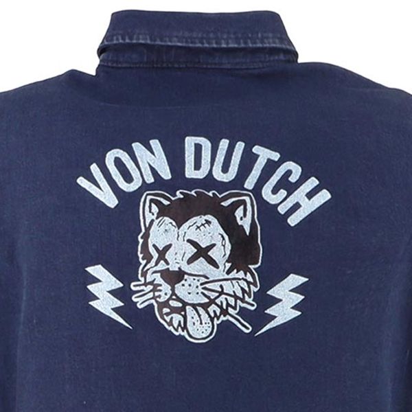 Von Dutch Stray Cat Coton Denim Blu Sporco