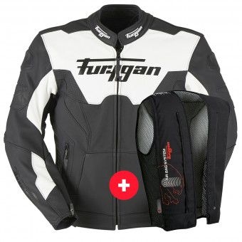 Giacche moto Furygan Bullring Nero Bianco + Fury Air Bag System