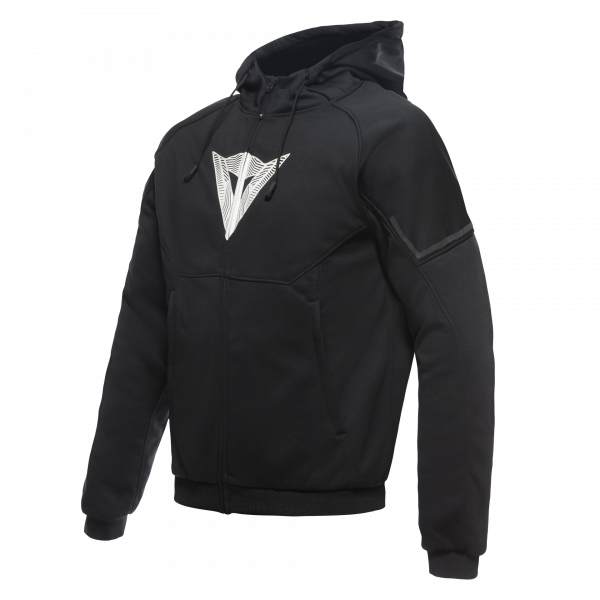 Giacche moto Dainese Daemon-X Safety Hoodie Black Black White Giacche moto Dainese Daemon-X Safety Hoodie Black Black White