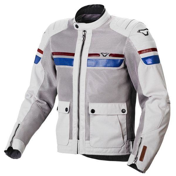 Giacche moto Macna Fluent Light Grey Red Blue Giacche moto Macna Fluent Light Grey Red Blue