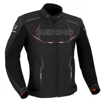 Giacche moto Bering Forcio Pelle Nero Bianco Rosso