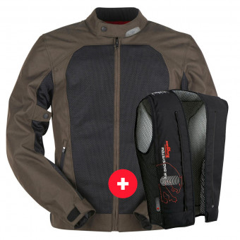 Giacche moto Furygan Genesis Mistral Evo 2 Brown Black + Fury Air Bag System