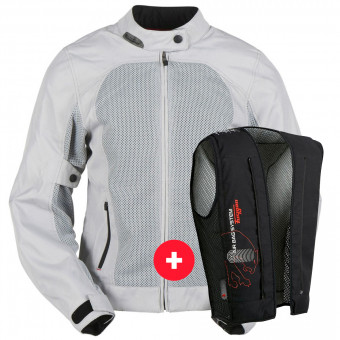 Giacche moto Furygan Genesis Mistral Lady Evo 2 Pearl + Fury Air Bag System