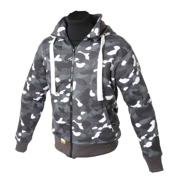 Giacche moto Booster Hoodie Core Camouflage Nero Bianco