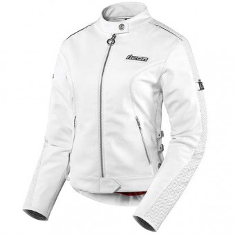 Giacche moto ICON Hella Leather Jacket White