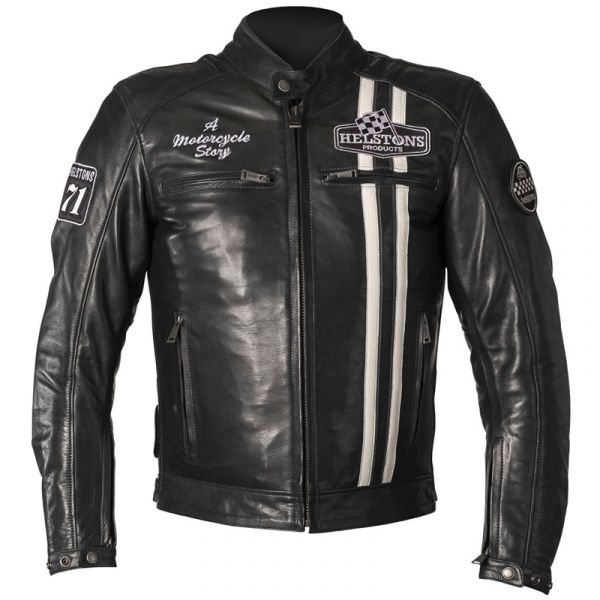 Giacche moto Helstons Indy Leather Rag Blue White Giacche moto Helstons Indy Leather Rag Blue White
