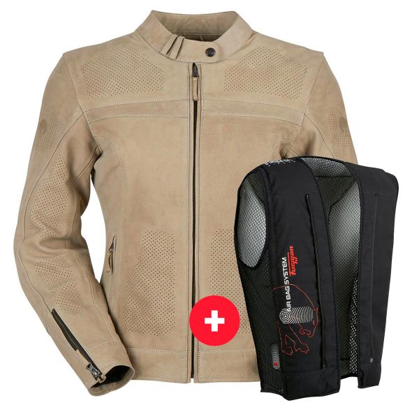 Giacche moto Furygan Kristen Vented Beige + Fury Air Bag System