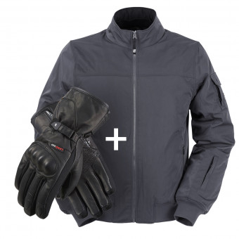 Giacche moto Furygan Malcom Ardoise + Land D3O Evo Nero Giacche moto Furygan Malcom Ardoise + Land D3O Evo Nero