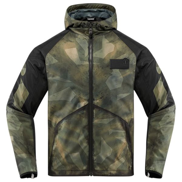 Giacche moto ICON Merc Battlescar Military Green Black