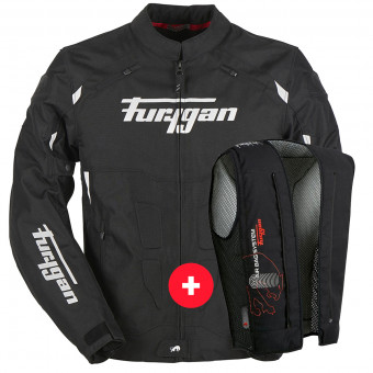 Giacche moto Furygan Parker Black White + Fury Air Bag System