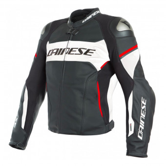 Giacche moto Dainese Racing 3 D-Air Black White Lava Red