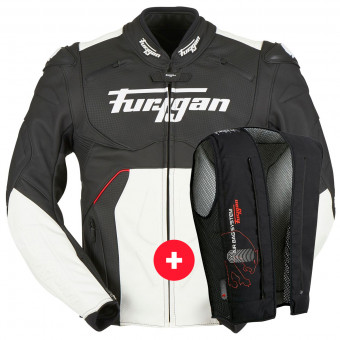 Giacche moto Furygan Raptor Evo Black White Red + Fury Air Bag System