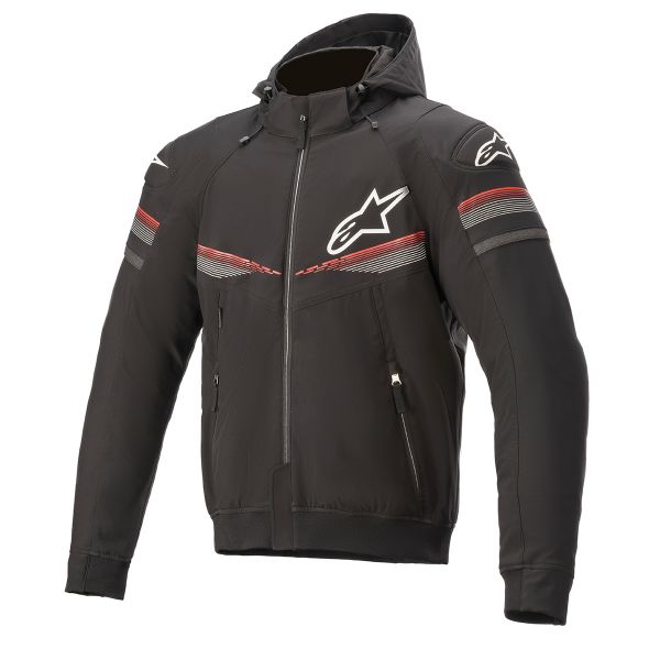 Giacche moto Alpinestars Sektor V2 Tech Felpa con cappuccio nero rosso brillante Giacche moto Alpinestars Sektor V2 Tech Felpa con cappuccio nero rosso brillante