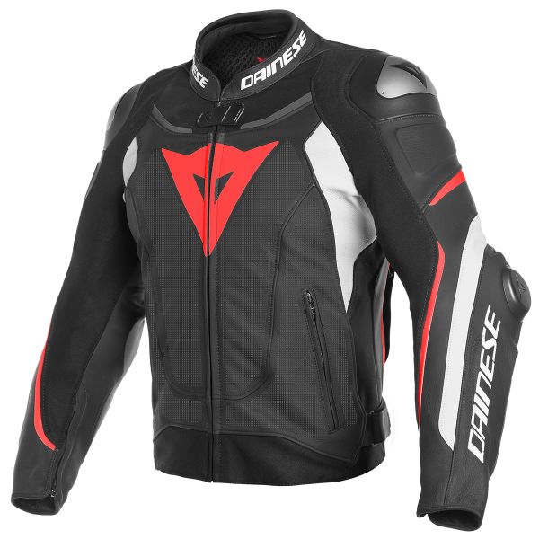 Giacche moto Dainese Super Speed 3 Perf Black White Fluo Red