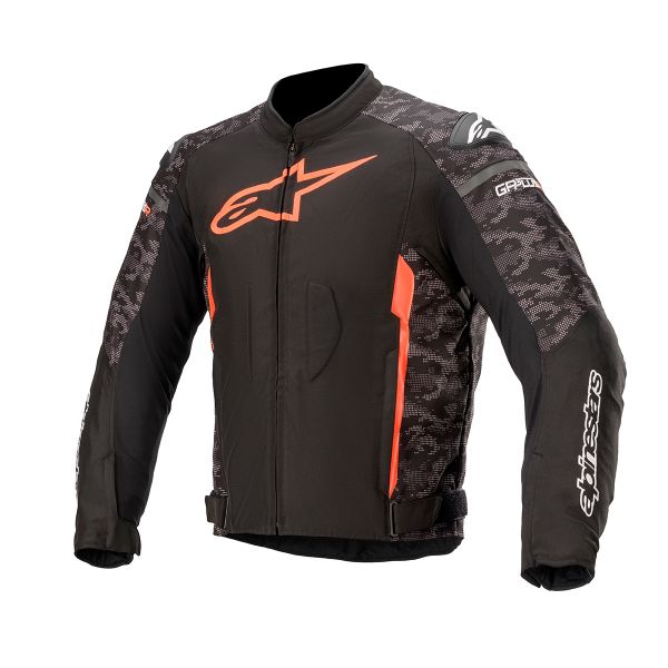 Giacche moto Alpinestars T-GP Plus R V3 Black Camo Red Fluo